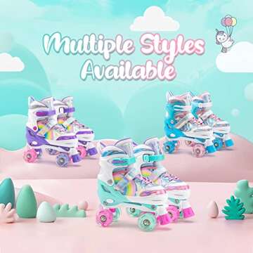 Adjustable Light up Roller Skates for Girls & Boys