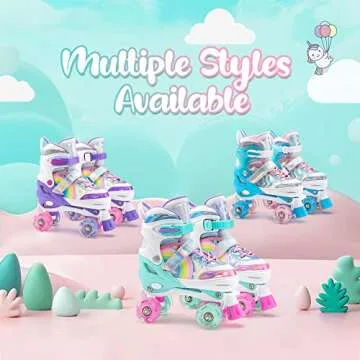 Adjustable Light up Roller Skates for Girls & Boys