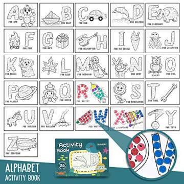 Wee Creators Dot Markers for Kids - 10 Colors / 2 Activity Books / 50 Tearable Pages | Mess Free Coloring for Toddlers - Washable Markers | Dot Markers for Toddlers Art Supplies| Dot Paint by Numbers