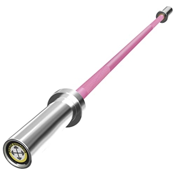 POWER GUIDANCE Olympic Barbell Bar - 26lb 5ft Pink for Ultimate Strength Training