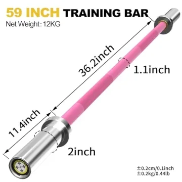 POWER GUIDANCE Olympic Barbell Bar 26lb 5ft Pink Strength Training