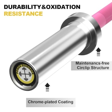 POWER GUIDANCE Olympic Barbell Bar 26lb 5ft Pink Strength Training