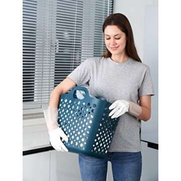 LANON Protection wahoo PVC Dishwashing Cleaning Gloves, Reusable Unlined Kitchen Gloves, Non-Slip, Medium