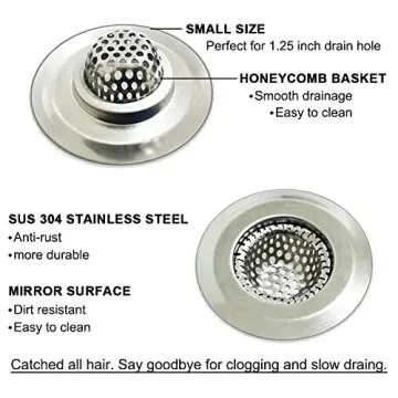 Seatery 1.25" Sink Strainers - 2PCS Durable Drain Filters