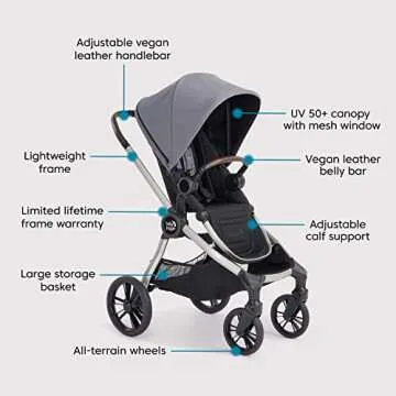 Baby Jogger® City Sights® Stroller - Convertible Stroller with Compact Fold, Dark Slate