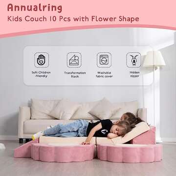 Annualring Kids Play Couch - Modular Sofa Set for Toddlers