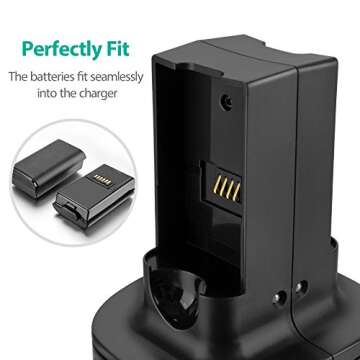 OBVIS for Xbox 360 Controller 2 Pack Rechargeable Battery Kit with Dual Charging Station Dock Charger Stand Base