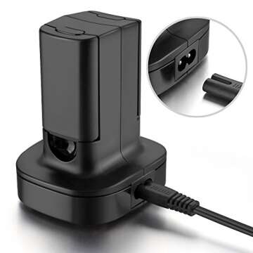 OBVIS for Xbox 360 Controller 2 Pack Rechargeable Battery Kit with Dual Charging Station Dock Charger Stand Base