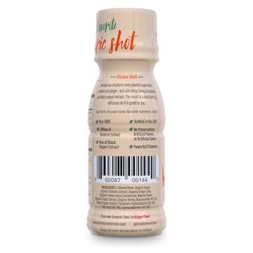 Turmeric Time Turmeric Shots - Turmeric with Ginger, Citrus & Honey | Non-GMO | No Preservatives or Artificial Flavors/Colors/Sweeteners | B Vitamins | Liquid Turmeric (12 Pack)