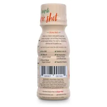 Turmeric Time Turmeric Shots - Turmeric with Ginger, Citrus & Honey | Non-GMO | No Preservatives or Artificial Flavors/Colors/Sweeteners | B Vitamins | Liquid Turmeric (12 Pack)