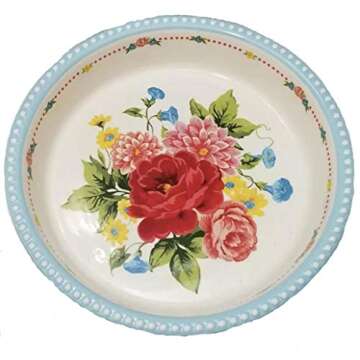 PRODCAA Yeegfeyv Pioneer Woman Sweet Rose Pie Plate