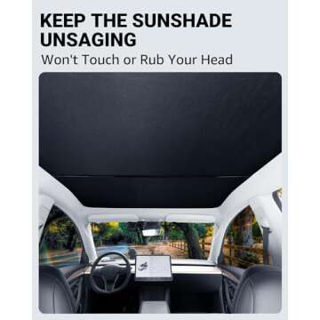 BASENOR 4PCS Tesla Model Y Glass Roof Sunshade Sunroof Heat Insulation Roof Window Sun Protection 20...
