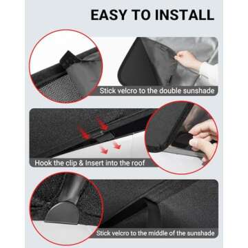 BASENOR 4PCS Tesla Model Y Glass Roof Sunshade Sunroof Heat Insulation Roof Window Sun Protection 2020 2021 2022 2023 2024