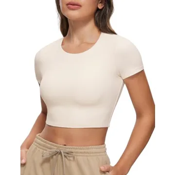 CRZ YOGA Butterluxe Crop Top - Ultra Soft & Stretchy Workout Tee