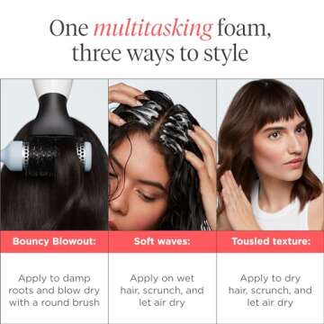 Briogeo Style + Treat Yuzu + Plum Oil Full Miracle Styling Foam, Control Frizz, Heat Protection, Enhance Wavy Hair, Volumized Hair Blowout, Add Texture to All Hair Types, Vegan, Cruelty-Free, 5 fl oz