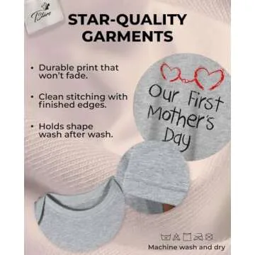 Tstars Our First Mothers Day Mommy and Me Matching Outfits Mom and Baby Shirts Set Mom Gray Small/Baby Gray Newborn (0-3M)