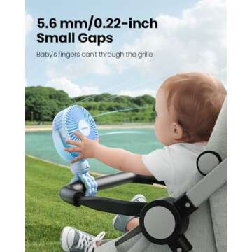 Gaiatop Mini Portable Stroller Fan – Quiet Rechargeable Cooling for Baby & Travel