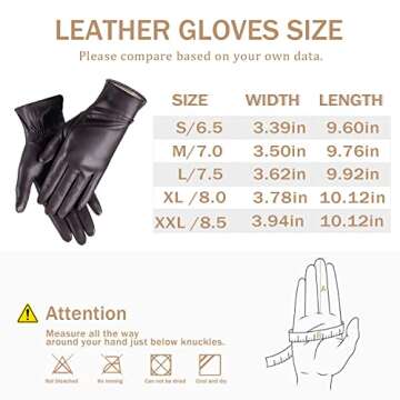 ISHISBEB Winter Leather Gloves for Women Stylish Warm Touchscreen