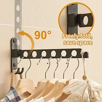 JOOM Retractable Folding Wall Hanger Clothes Drying Rack