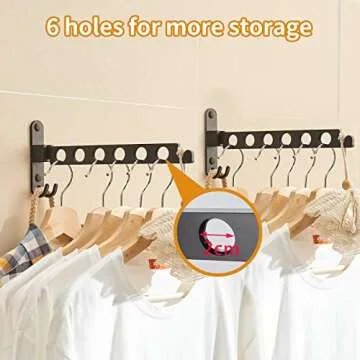 JOOM Retractable Folding Wall Hanger Clothes Drying Rack
