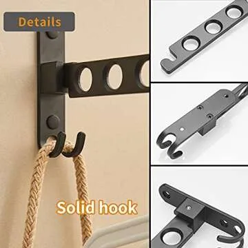 JOOM Retractable Folding Wall Hanger Clothes Drying Rack