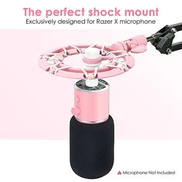 Pink Seiren X Shock Mount and Pop Filter - Perfect for Razer Seiren X