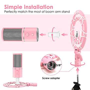 Stylish Pink Shock Mount for Razer Seiren X Microphone