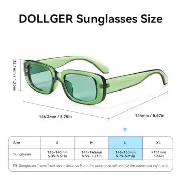 Dollger Rectangle Sunglasse For Women Trendy Retro Transparent Green Sunglasses Chunky green Sunglasses