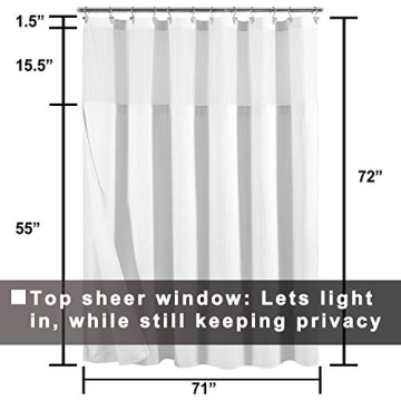 Elegant Cotton Shower Curtain with Removable Liner