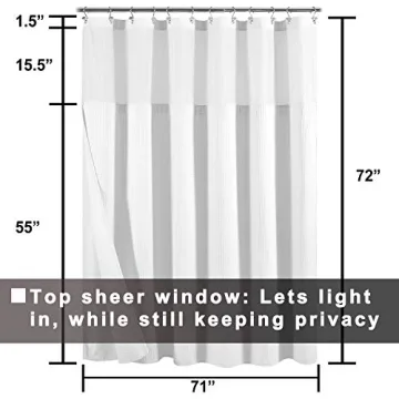 Elegant Cotton Shower Curtain with Removable Liner