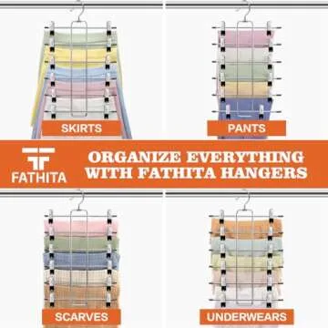 Space Saving 3 Pack Pants Hangers for Closet Organization