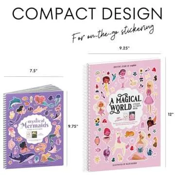 CUPKIN Mermaid Stickers, Toddler Sticker Book for Kids, Fun Mermaid Toy, Toddler Road Trip Essentials, 300+ Girly Stickers + 8 Sticker Scenes and Coloring Pages, Mermaid Stickers Ages 2+