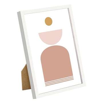 upsimples 5x7 Picture Frame Set of 3, Made of High Definition Glass for 5 x 7 White Frames, Wall and...