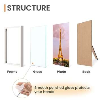 upsimples 5x7 Picture Frame Set - 3 Durable White Frames