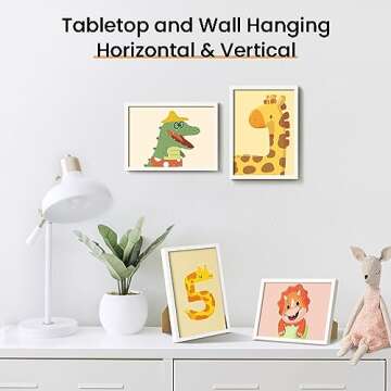 upsimples 5x7 Picture Frame Set - 3 Durable White Frames