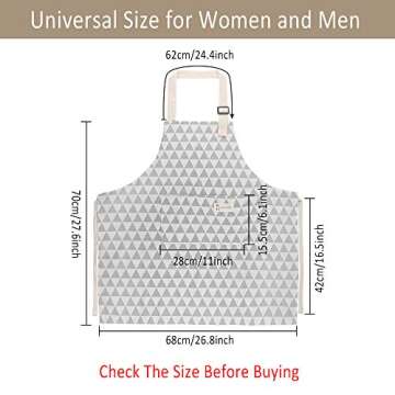 4 Pack Cooking Apron with Pocket, Adjustable Cotton Linen Kitchen Apron for Women Men