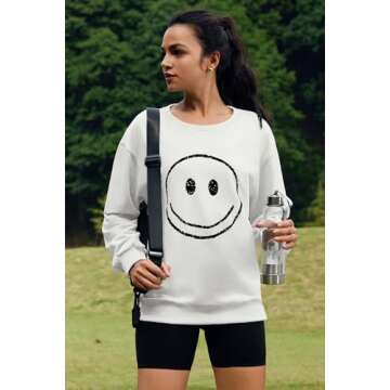 ReachMe Cute Smile Face Sweatshirt for Women - Trendy Design