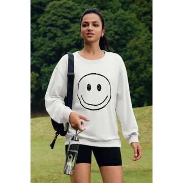 ReachMe Cute Smile Face Sweatshirt for Women - Trendy Design