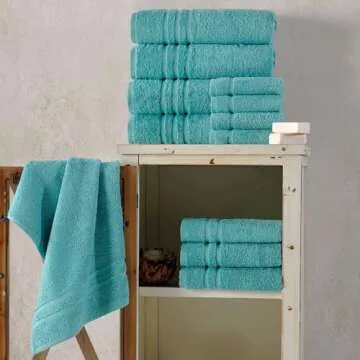 Hawmam Linen Teal Turquoise Bath Towels 4 Pack Soft and Absorbent, Premium Quality Perfect for Daily Use 100% Cotton Towel 600 GSM