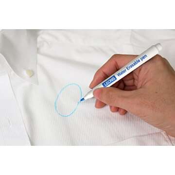 LEONIS Water Erasable Fabric Marking Pen Blue 5 Count Pack [ 78008 ]