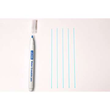 LEONIS Water Erasable Fabric Marking Pen Blue 5 Count Pack [ 78008 ]
