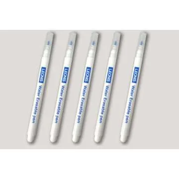 LEONIS Water Erasable Fabric Marking Pen Blue 5 Count Pack [ 78008 ]