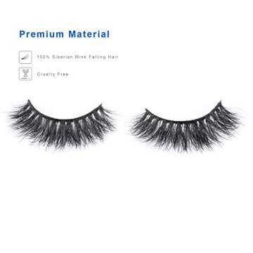 Miss Kiss 1 Pair Lashes 3D Mink Lash Natural Look Eye Lashes Soft Fluffy False Lash Cat Eye Fake Eyelashes Wispy Handmade Eyelash Strips Pack Can be Reusable 12MM