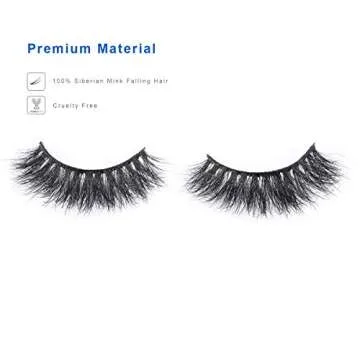 Miss Kiss 1 Pair Lashes 3D Mink Lash Natural Look Eye Lashes Soft Fluffy False Lash Cat Eye Fake Eyelashes Wispy Handmade Eyelash Strips Pack Can be Reusable 12MM