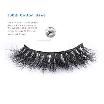 Miss Kiss 1 Pair Lashes 3D Mink Lash Natural Look Eye Lashes Soft Fluffy False Lash Cat Eye Fake Eyelashes Wispy Handmade Eyelash Strips Pack Can be Reusable 12MM