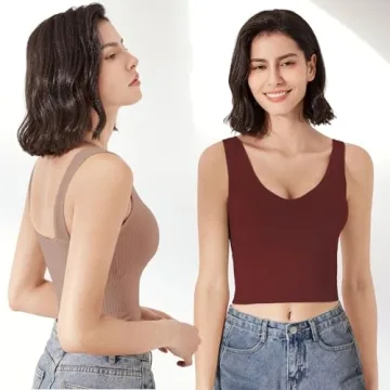 Eleplus 4 Pack Comfy Cami Bras for Yoga and Lounge