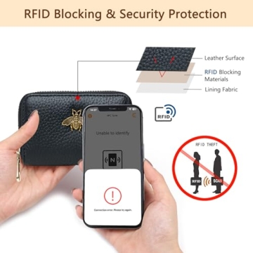 imeetu RFID Credit Card Holder - Stylish Leather Wallet for Women