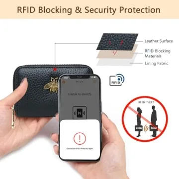 imeetu RFID Credit Card Holder - Stylish Leather Wallet for Women