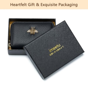 imeetu RFID Credit Card Holder - Stylish Leather Wallet for Women