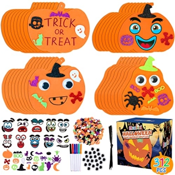Max Fun 312PCS Halloween Pumpkin Foam Stickers Craft Kit for Kids